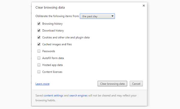 how to delete browsing cache and history